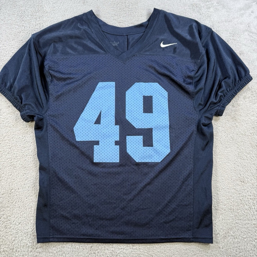 Nike Football Jersey Mens Medium Blank Navy Blue #49 Short Sleeve Mesh Practice